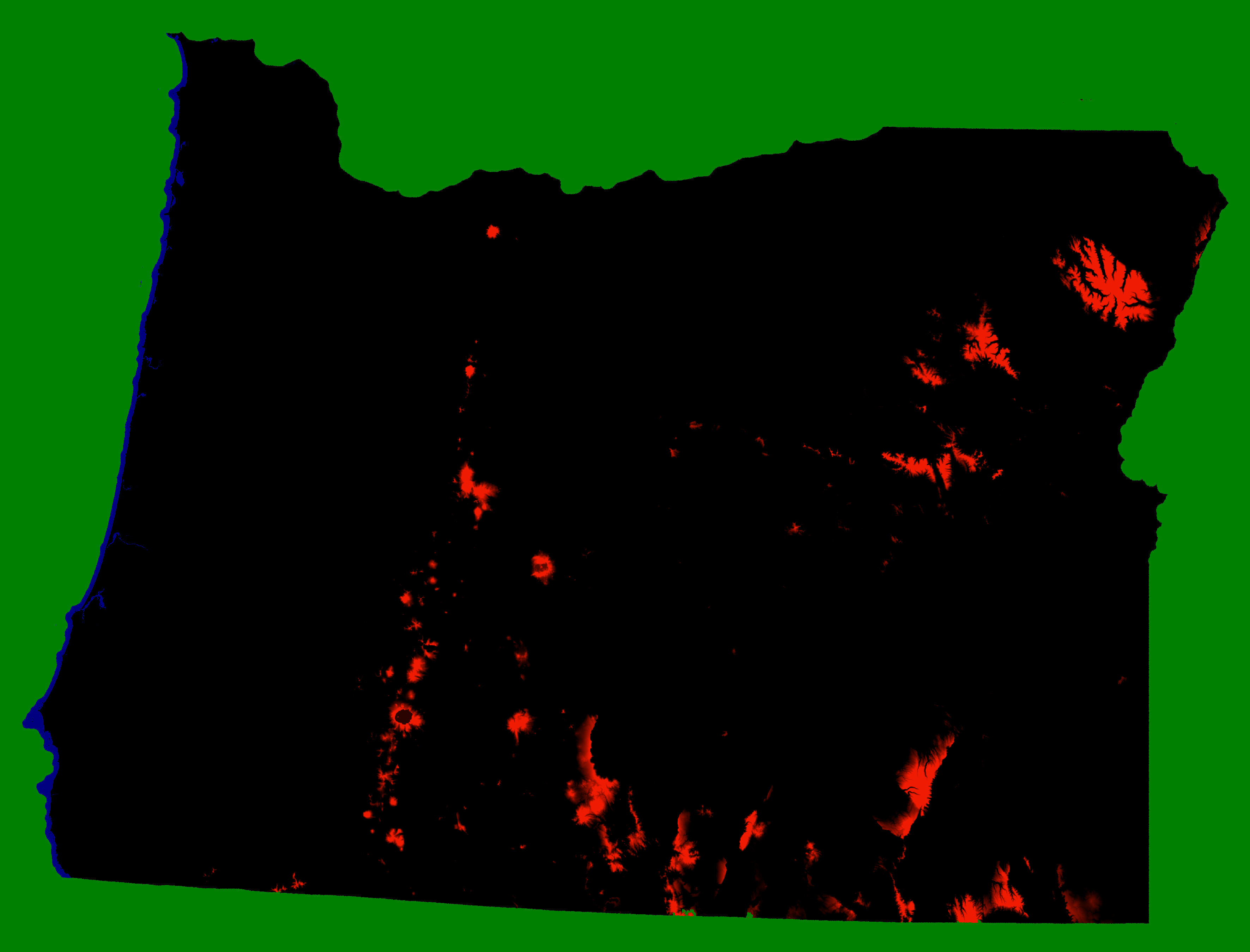 Oregon Peaks in Red